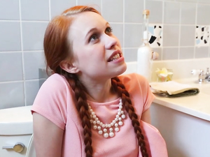 Cock Looks Huge Fucking This Tiny Teen Redhead