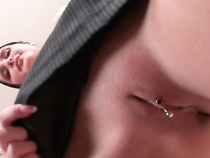 Pleasure For A Pierced Pussy Babe That Moans